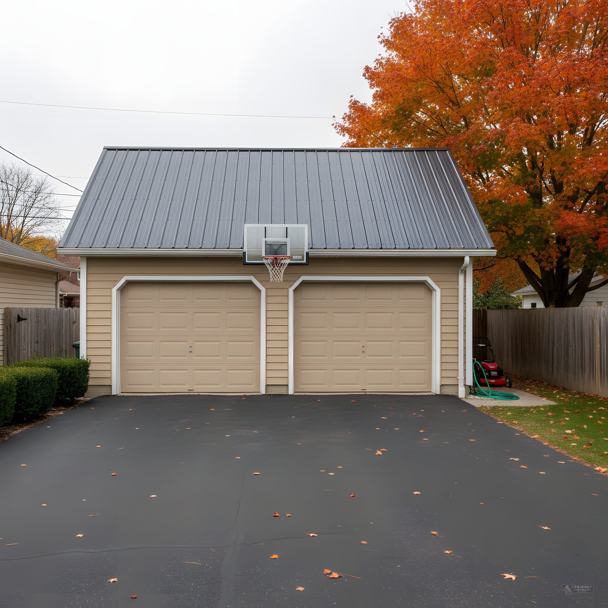 Suburban detached garage