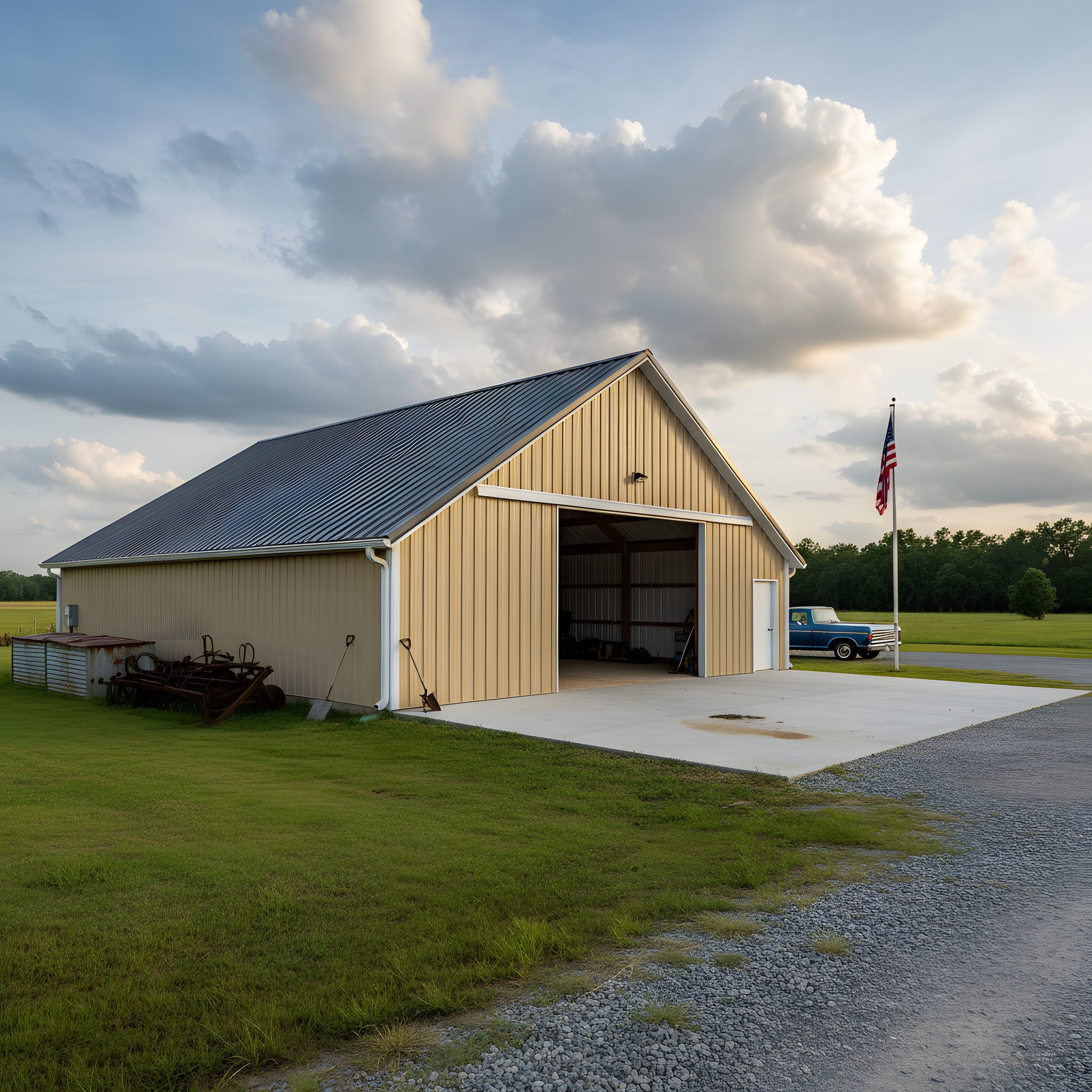 Modern utility pole barn
